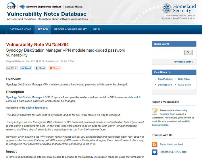 CERT/CCによる脆弱性情報