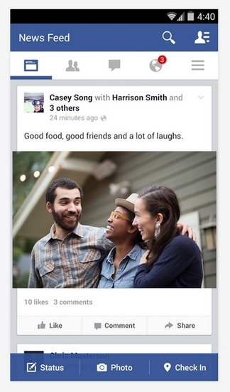 Facebookのモバイルアプリ