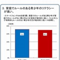 家庭でのルール有無と正答率の関係