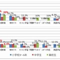 家庭学習におけるPC・インターネット利用内容（年代別）
