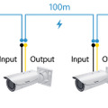 LANケーブル給電のPoEに対応。さらにタコ足配線で各100mまで配線できる（画像は同社webより）。