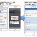 現在地周辺ボタンから結果が表示されるまでの例