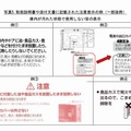 取扱説明書や添付文書に記載された注意表示の例（庫内が汚れた状態で使用しない）