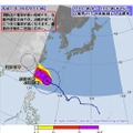 台風の暴風域に入る確率