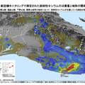 航空機モニタリングで測定された放射性セシウムの沈着量と地形の関係