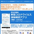 新型コロナウイルス接触確認アプリ（COCOA）のチラシ（一部）