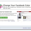 「Change your Facebook Color (Facebook の色を変えよう)」というタイトルのページ