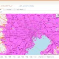 関東圏の4G LTEサービスエリアマップ（イメージ）