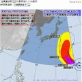 暴風域に入る確率（台風28号）