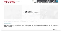 リリース（AKTUALISIERTES STATEMENT TOYOTA FINANCIAL SERVICES GERMANY/ TOYOTA KREDITBANK GMBH1）