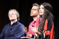 左から、ウォールストリートジャーナル（WSJ）記者、ロバート・マクミラン氏、テッククランチ サイバーセキュリティ ライター・編集者 ロレンツォ・フランケスキ氏、法律事務トラウトマン・ペッパーのサディア・ミルザ氏