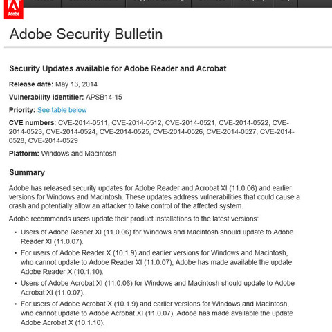 Adobe ReaderとAcrobatのセキュリティアップデートを公開（アドビ） 画像