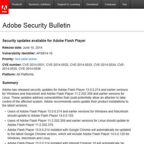 「Adobe Flash Player」のセキュリティアップデートを公開（アドビ） 画像