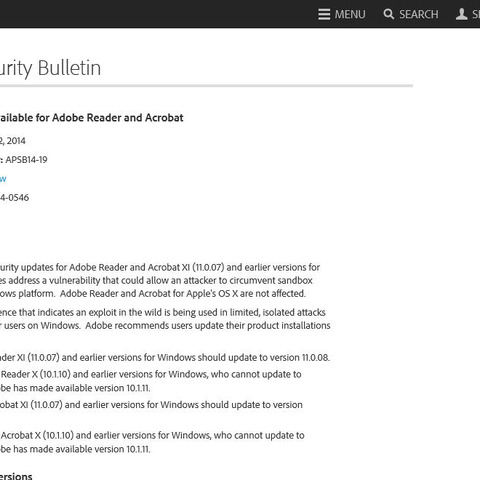 Adobe ReaderとAcrobatのセキュリティアップデートを公開（アドビ） 画像