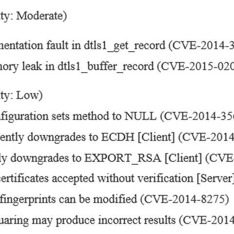 「OpenSSL」に新たな複数の脆弱性、深刻度は「中」レベル（JVN） 画像