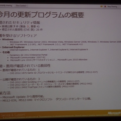 月例セキュリティ情報7件を公開、最大深刻度「緊急」は3件（日本マイクロソフト） 画像