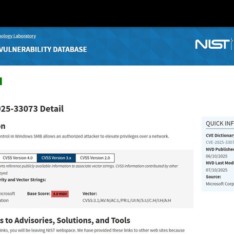 Microsoft Windows OS の SMB クライアントにおける NTLM Reflection による管理者権限での任意のコード実行につながる検証不備の脆弱性（Scan Tech Report） 画像