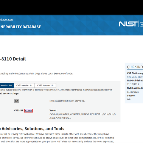 Gogs におけるシンボリックリンク検証不備により任意のファイルが作成可能となる脆弱性（Scan Tech Report） 画像