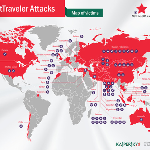40カ国の重要施設に侵入したサイバースパイ活動、22GB以上のデータを収集（カスペルスキー） 画像