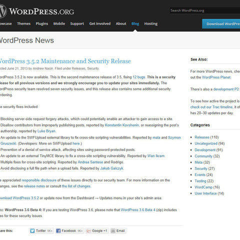 「WordPress」にクロスサイトスクリプティングの脆弱性（JVN） 画像