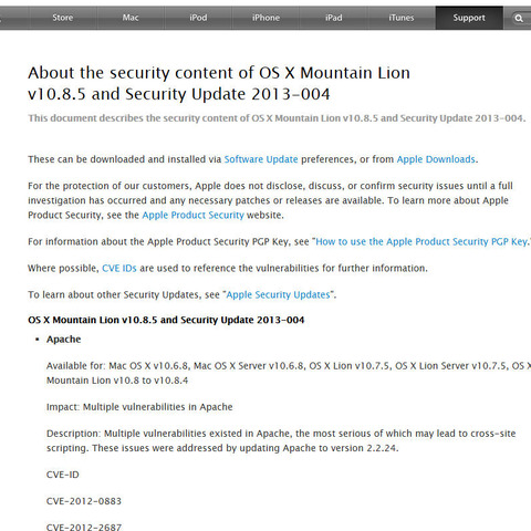 「Apple OS X」に複数の脆弱性、アップデートを呼びかけ（JVN） 画像