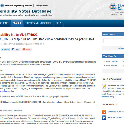 「Dual_EC_DRBG」に脆弱性、使用停止を強く推奨（JVN） 画像