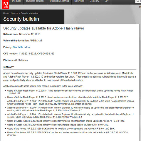 「Adobe Flash Player」に複数の脆弱性、アドビがアップデート公開（JPCERT/CC） 画像