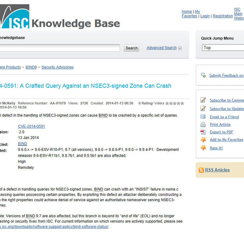「BIND 9」にDoS攻撃を受ける脆弱性、対応を呼びかけ（JPRS） 画像