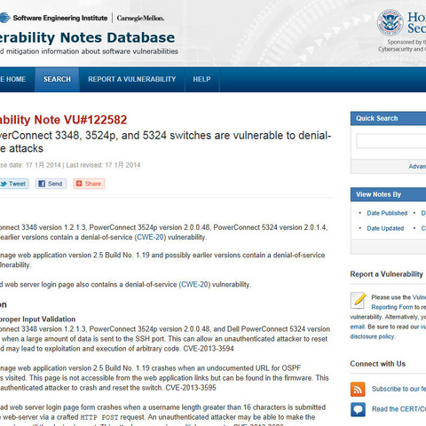 Dellの複数製品にDoS攻撃を受ける脆弱性（JVN） 画像