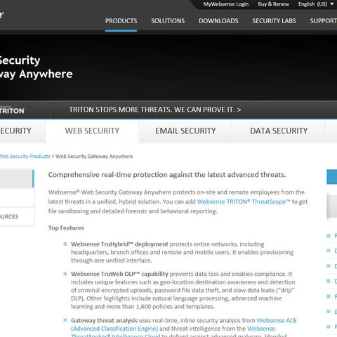 Websense「TRITON Unified Security Center」に情報漏えいの脆弱性（JVN） 画像