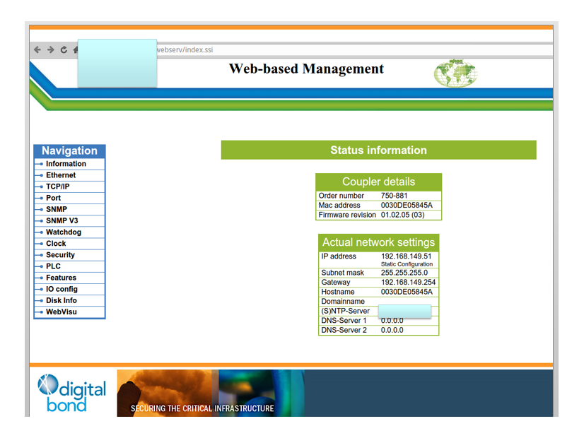 検出されたICSデバイスに実際にアクセスして管理画面やコンソール画面を表示させた例