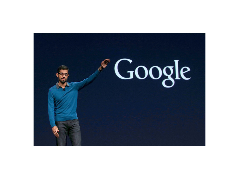 グーグルの上級副社長を務めるスンダー・ピチャイ氏がキーノートに登壇　(c) Getty Images