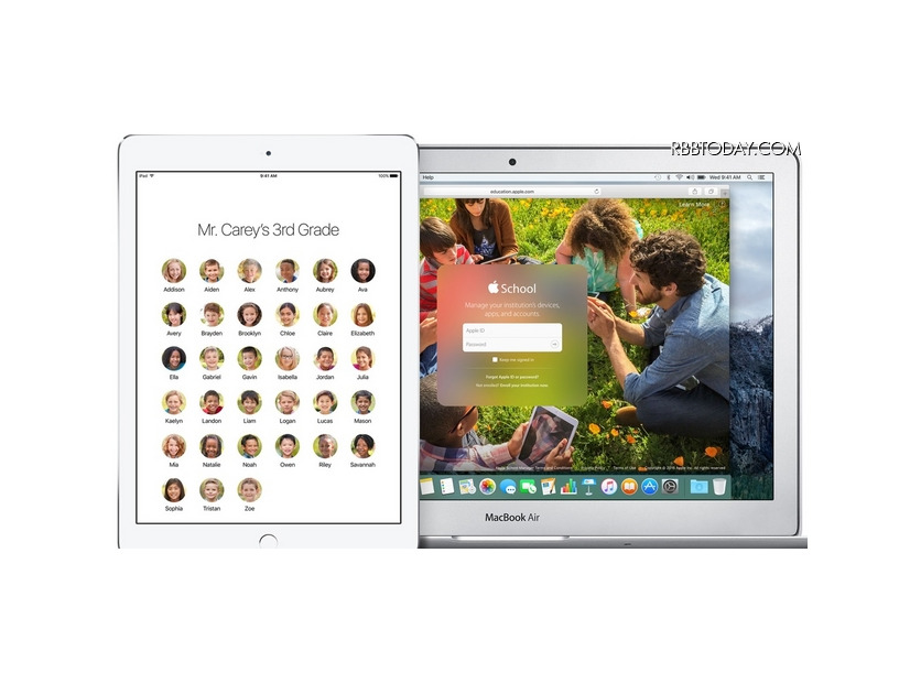 複数の生徒でiPadを共有できるマルチユーザー機能「Shared iPad」や生徒を管理できる「Apple School Manager」などが追加される