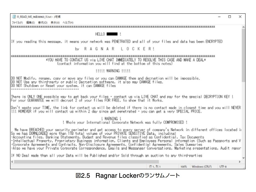 Ragnar Lockerのランサムノート