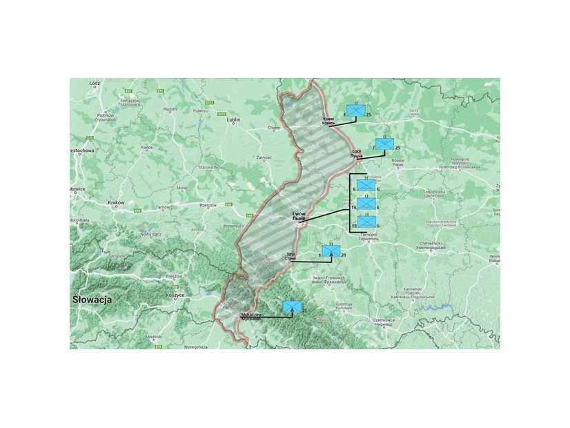 図5：Secondary Infektion作戦で配布された、ポーランド軍がウクライナ西部に駐屯する場所を示すと主張する地図