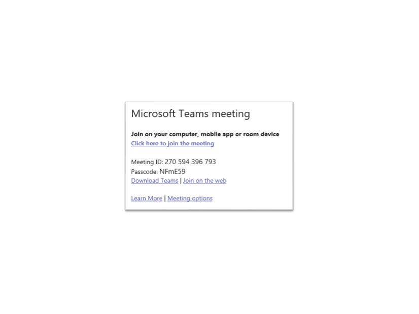 図8 Microsoft Teamsの会議招待に含まれるデフォルトのリンク