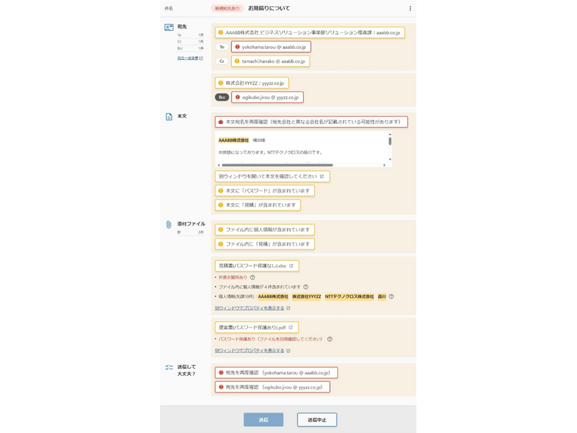 「CipherCraft/Mail 8」のポップアップ画面イメージ