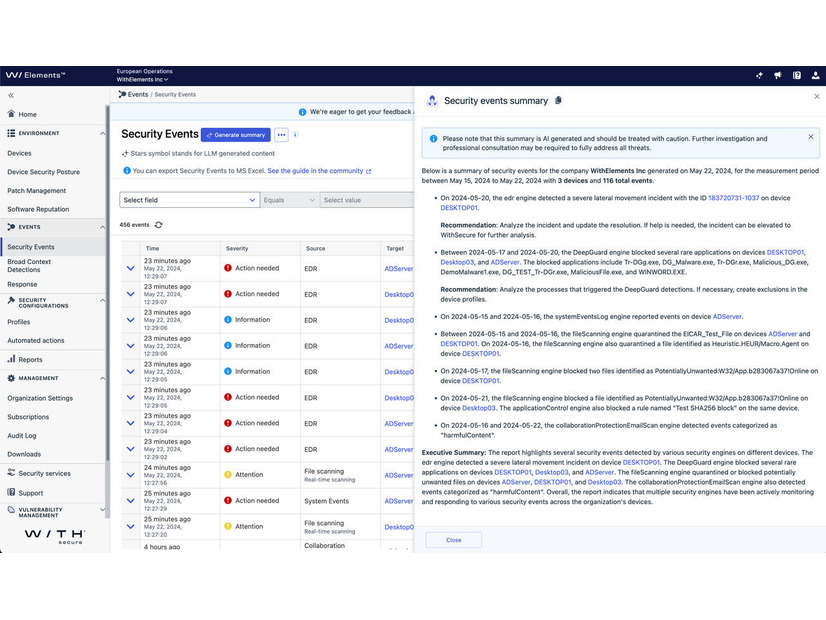 過去7日間のセキュリティイベントを、推奨されるアクションとともに自動的に各言語でレポートにまとめるSecurity Awareness Assistant