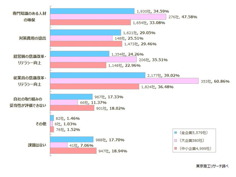 不正アクセス対策について、貴社ではどのような課題を抱えていますか？（複数回答）