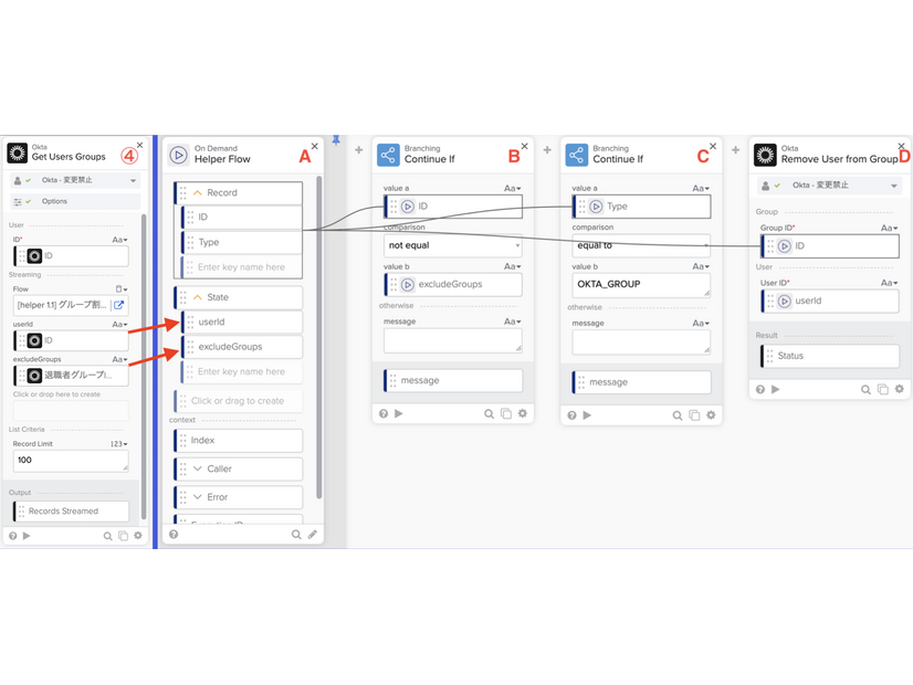 残りのグループの割り当て解除