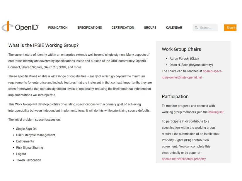 https://openid.net/wg/ipsie/