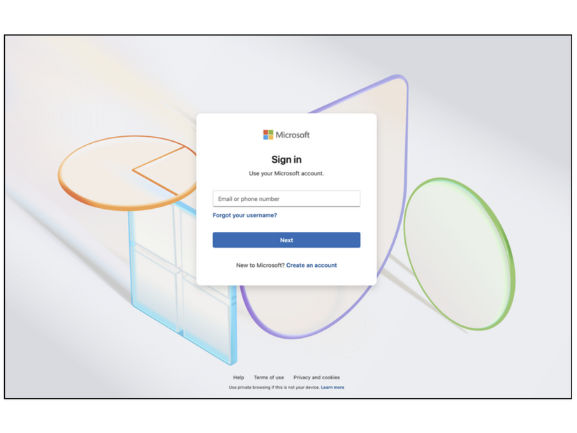 典型的なUNK_SparkyCarp AITMフィッシングキットのランディングページ