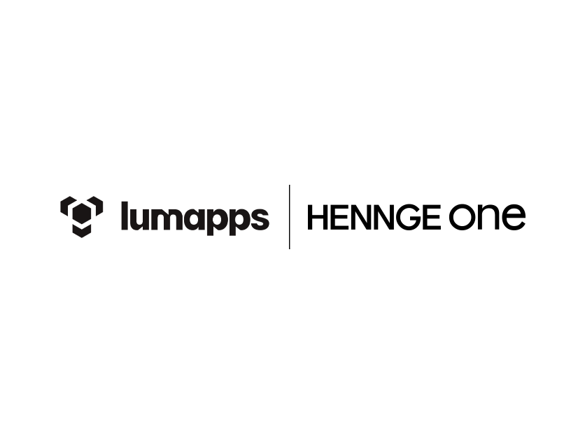 「HENNGE One」と「LumApps」のロゴ