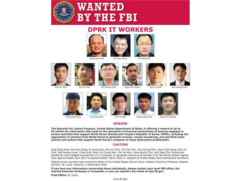 FBI DPRK ITW wanted poster