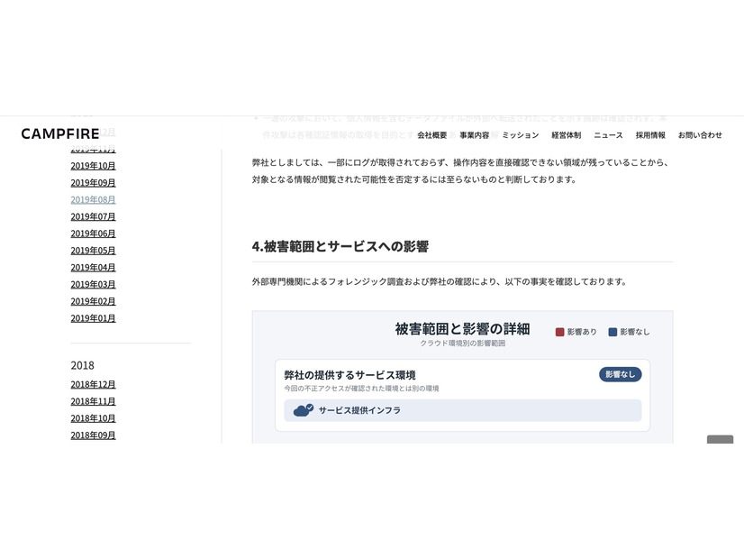 リリース（被害範囲とサービスへの影響1）
