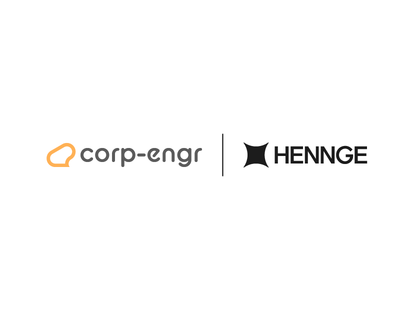 HENNGEと情シスSlack（corp-engr）のロゴ