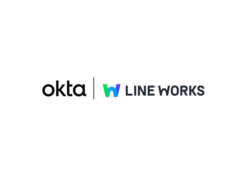 「Okta」と「LINE WORKS」のロゴ