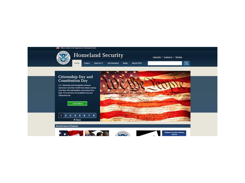 米国土安全保障省webサイト