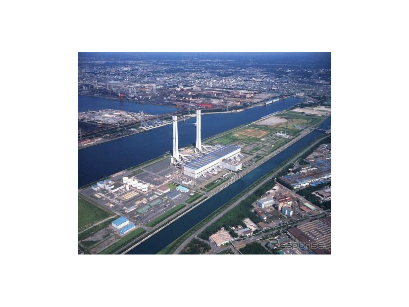 東京電力千葉火力発電所。新設備は、中央の建物の右奥に建設される。